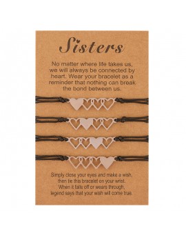 set 4 bracelets sisters cœur hand meilleure amie friendship amitie bijoux accessoire tahiti fenua shopping