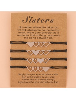 set 4 bracelets sisters cœur hand meilleure amie friendship amitie bijoux accessoire tahiti fenua shopping