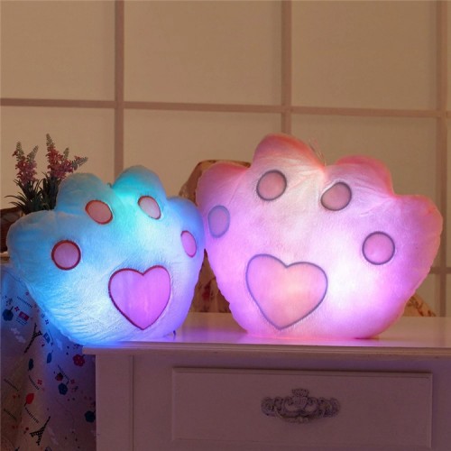 coussin patte light peluche plush color doux fluffy lumineux kids enfant chambre tahiti fenua shopping