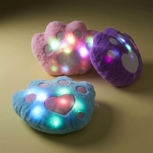 coussin patte light peluche plush color doux fluffy lumineux kids enfant chambre tahiti fenua shopping
