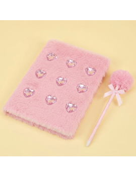 coffret notebook cadenas coeur gems heart diamond calepin stylo papeterie tahiti fenua shopping