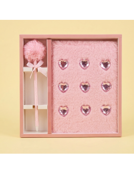 coffret notebook cadenas coeur gems heart diamond calepin stylo papeterie tahiti fenua shopping
