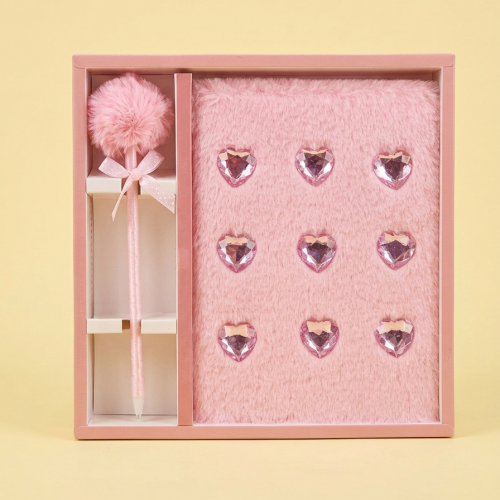coffret notebook cadenas coeur gems heart diamond calepin stylo papeterie tahiti fenua shopping