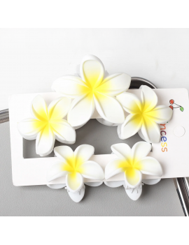 set 2 pinces hibiscus matte fleur flower accessoire barrette cheveux hair tahiti fenua shopping