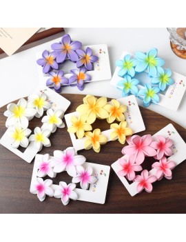 set 2 pinces hibiscus matte fleur flower accessoire barrette cheveux hair tahiti fenua shopping