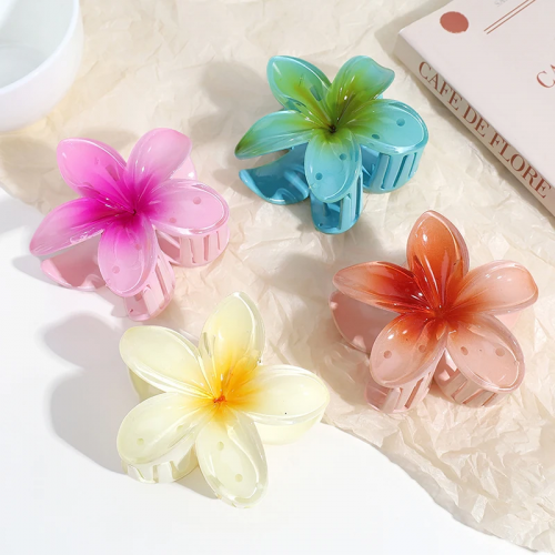 barrette hibiscus flower coloré été fleurie tipanier élégant girl fille femme cheveux ondulé long frisé tahiti fenua shopping