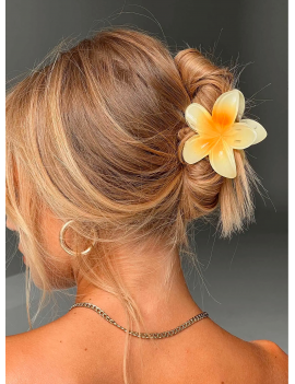 barrette hibiscus flower coloré été fleurie tipanier élégant girl fille femme cheveux ondulé long frisé tahiti fenua shopping