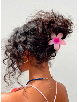 barrette hibiscus flower coloré été fleurie tipanier élégant girl fille femme cheveux ondulé long frisé tahiti fenua shopping