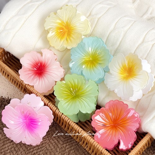 barrette tropical flower pince fleur hibiscus accessoire cheveux tahiti fenua shopping