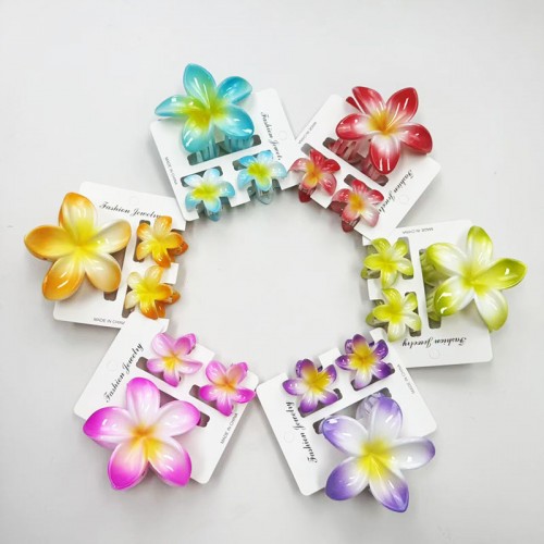 set 3 pinces tipanier fleur flower tropical accessoire cheveux tahiti fenua shopping