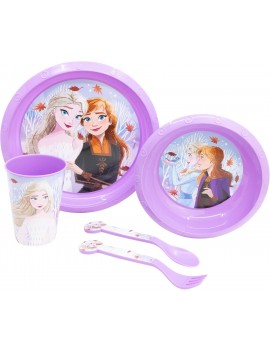 set repas 5 pieces Frozen autumn reine des neiges enfant kids vaisselle licence tahiti fenua shopping