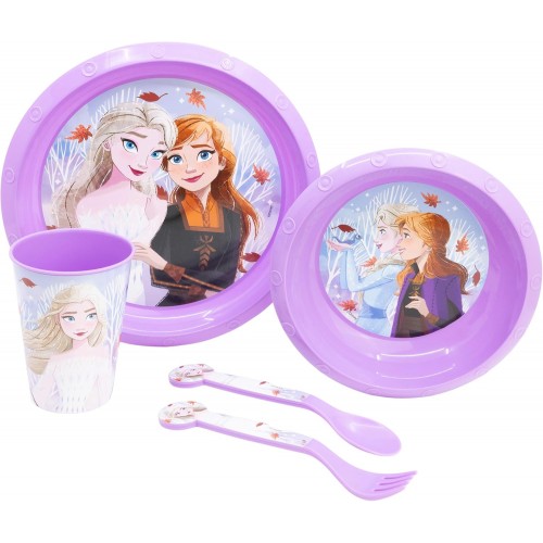 set repas 5 pieces Frozen autumn reine des neiges enfant kids vaisselle licence tahiti fenua shopping