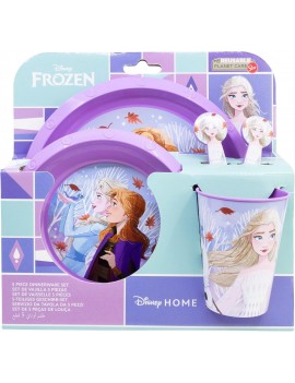 set repas 5 pieces Frozen autumn reine des neiges enfant kids vaisselle licence tahiti fenua shopping
