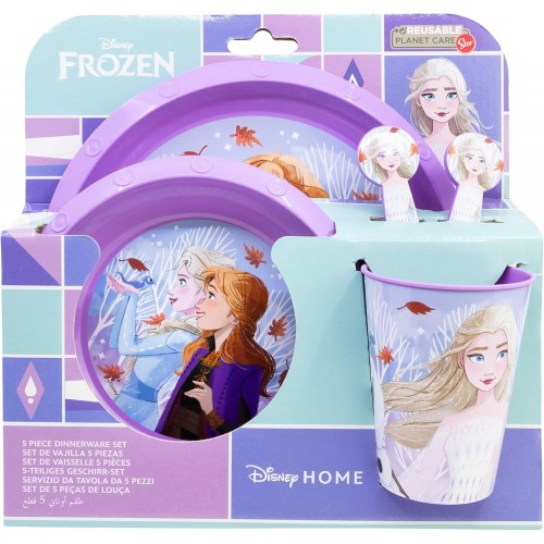 set repas 5 pieces Frozen autumn reine des neiges enfant kids vaisselle licence tahiti fenua shopping