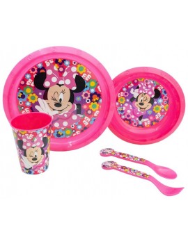 set repas 5 pieces Minnie floral enfant kids disney tahiti fenua shopping
