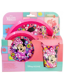 set repas 5 pieces Minnie floral enfant kids disney tahiti fenua shopping