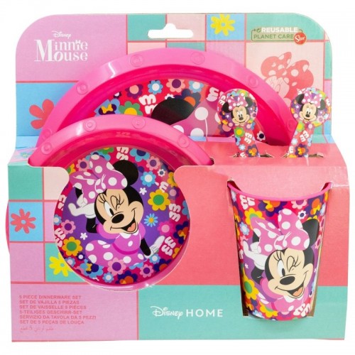set repas 5 pieces Minnie floral enfant kids disney tahiti fenua shopping