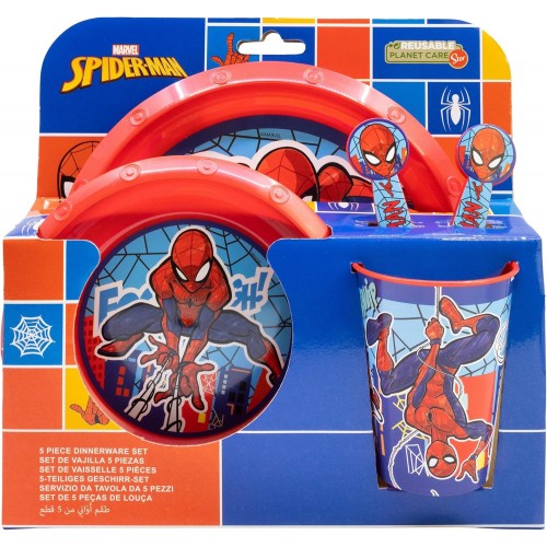 set repas 5 pieces Spiderman enfant kids super heros vaisselle licence tahiti fenua shopping