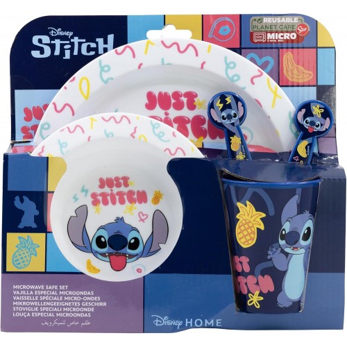 set repas 5 pieces Stitch painapo enfant kids vaisselle licence disney tahiti fenua shopping