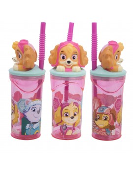 mug 3D Patpatrouille pink 360ml bouteille verre gourde stella kids enfant licence vaisselle tahiti fenua shopping