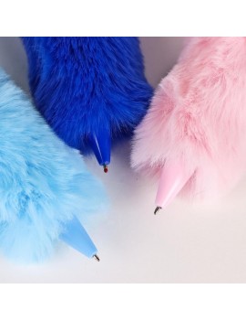 stylo fluffy Stitch blue rose bleu pink papeterie accessoire notes tahiti fenua shopping