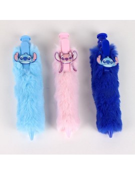 stylo fluffy Stitch blue rose bleu pink papeterie accessoire notes tahiti fenua shopping
