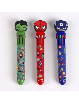 stylo 8 couleurs marvel papeterie notes ecrire super heros captain america hulk spiderman tahiti fenua shopping