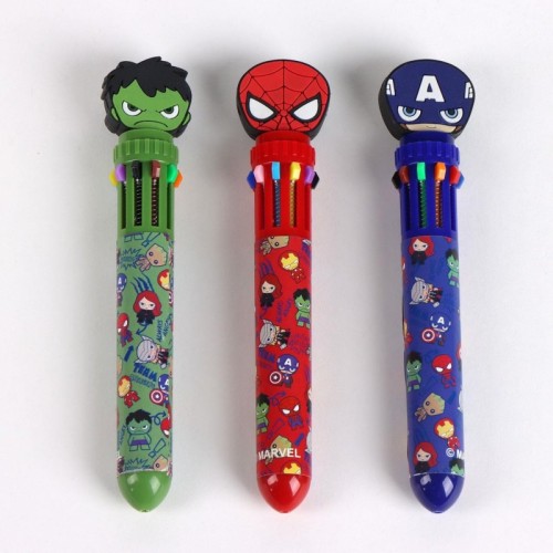 stylo 8 couleurs marvel papeterie notes ecrire super heros captain america hulk spiderman tahiti fenua shopping