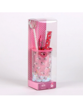 set papeterie pot a crayons Minnie stylos notes enfant kids tahiti fenua shopping