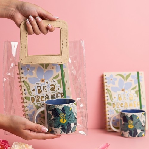 pack tasse fleurs + notebook flowers calepin idee cadeau mug vaisselle tahiti fenua shopping