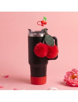 pack tumbler + accessoires cherry cerise gourde isotherme acier inoxydable tahiti fenua shopping