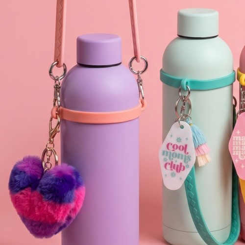 pack gourde + accessoires pink mama cool mom pompon coeur idee cadeau vaisselle tahiti fenua shopping