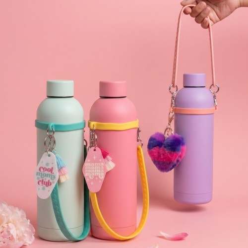 pack gourde + accessoires pink mama cool mom pompon coeur idee cadeau vaisselle tahiti fenua shopping