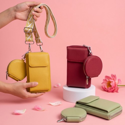 sac portefeuille vertical sangle + porte monnaie accessoire rangement tahiti fenua shopping