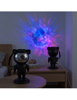 lampe projecteur astronaute black telecommande projecteur lumière ambiance galaxie effet lumineux musique tahiti fenua shopping
