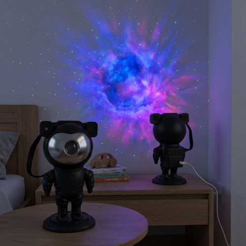 lampe projecteur astronaute black telecommande projecteur lumière ambiance galaxie effet lumineux musique tahiti fenua shopping