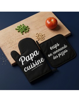 set gant + manique Papa dad cadeau cuisine kitchen accessoire tahiti fenua shopping