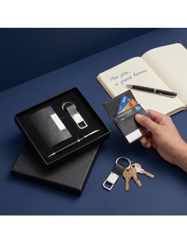 coffret porte carte + porte clés + stylo idee cadeau fete des peres papa accessoire rangement tahiti fenua shopping