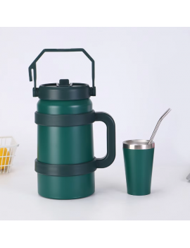 set gourde et verre isotherme isotherme acier inoxydable vaisselle boisson tahiti fenua shopping