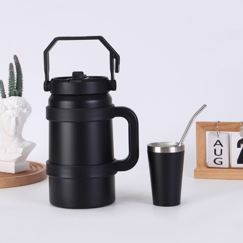 set gourde et verre isotherme isotherme acier inoxydable vaisselle boisson tahiti fenua shopping