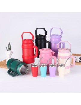 set gourde et verre isotherme isotherme acier inoxydable vaisselle boisson tahiti fenua shopping