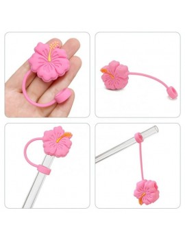 bouchon paille tumbler hibiscus accessoire vaisselle rose pink tahiti fenua shopping
