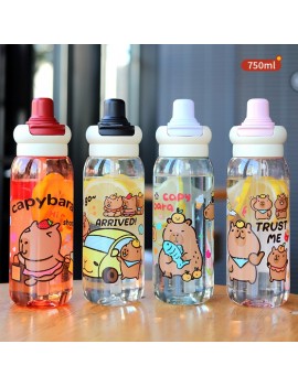 bouteille capybara 750ml PVC boisson vaisselle anse capybara cute zen tahiti fenua shopping