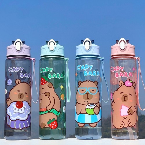 gourde cute capybara 800ml bouteille PVC boisson vaisselle tahiti fenua shopping