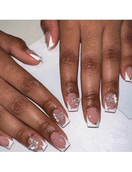 set faux ongles longs french butterfly papillon beaute accessoire tahiti fenua shopping