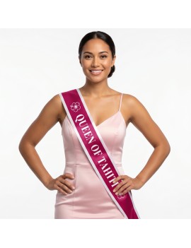 echarpe anniversaire queen of tahiti rose pink tahiti fenua shopping