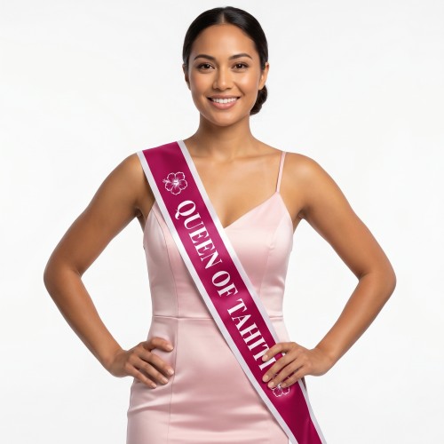 echarpe anniversaire queen of tahiti rose pink tahiti fenua shopping