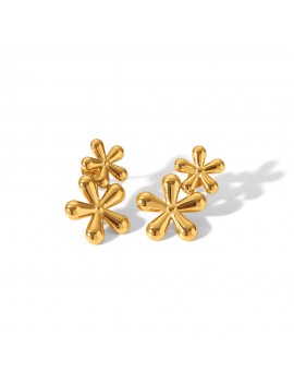 boucles flowers acier inoxydable boucles d'oreilles bijoux jewelry earings tahiti fenua shopping