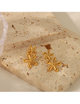 boucles flowers acier inoxydable boucles d'oreilles bijoux jewelry earings tahiti fenua shopping