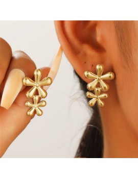 boucles flowers acier inoxydable boucles d'oreilles bijoux jewelry earings tahiti fenua shopping